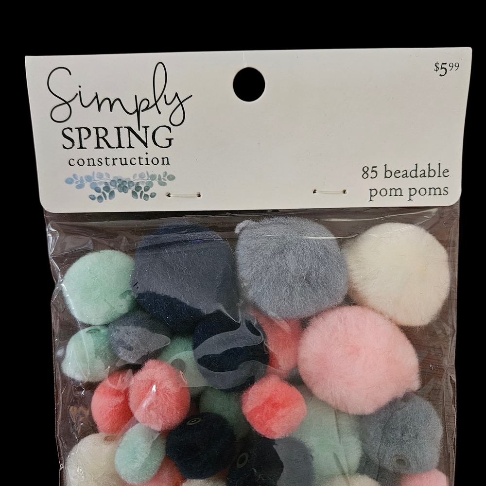 Simply Spring Construction Crafting Pom Poms 85 Pieces New Multicolor Multi Size - Picture 4 of 9